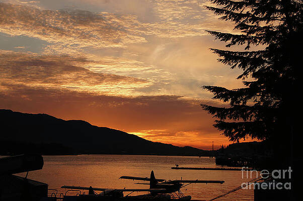 Float plane with Alaskan sunset by Steve Speights Float plane with Alaskan sunset by Steve Speights