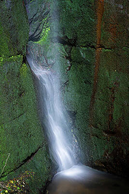 Waterfall in Verdant Gorge Photograph