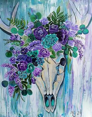 Floral Deer Skull by Mindy Gibbs Floral Deer Skull by Mindy Gibbs