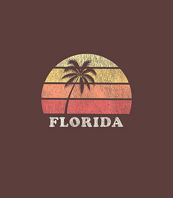 Florida Keys Fl Vintage 70S Retro Throwback Design by Black