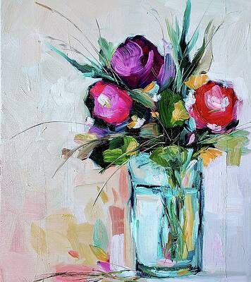 Flowers on Vase III by Miki Rodgers