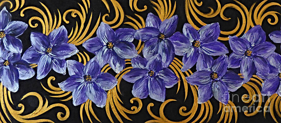 Flowers With Gold Filigree. by Trudee Hunter Flowers With Gold Filigree. by Trudee Hunter