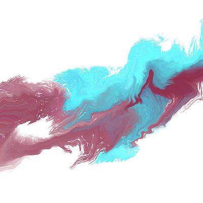 Fluid Dynamics 3 - Abstract Expressionist Painting in Electric Blue and Wine Red by Studio Grafiikka Fluid Dynamics 3 - Abstract Expressionist Painting in Electric Blue and Wine Red by Studio Grafiikka