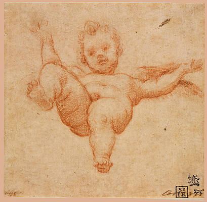 Flying Cupid Print by Annibale Carracci
