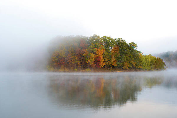 Foggy Lake in Fall 2 by Michael Hills Foggy Lake in Fall 2 by Michael Hills