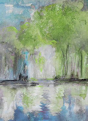 Foggy Spring Trees By The Water by Lisa Kaiser Foggy Spring Trees By The Water by Lisa Kaiser