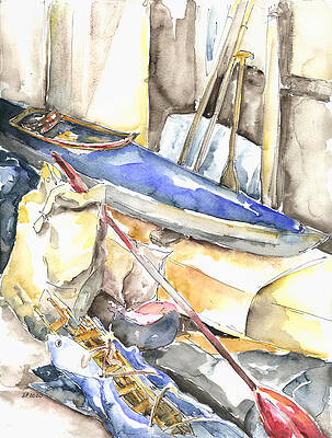 Folding Boats In Winter Dormancy by Barbara Pommerenke Folding Boats In Winter Dormancy by Barbara Pommerenke