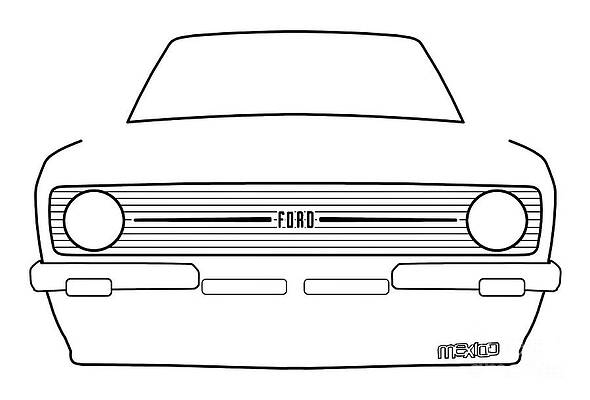Modern Metal Framed Ford Escort RS Turbo Illuminated Sign