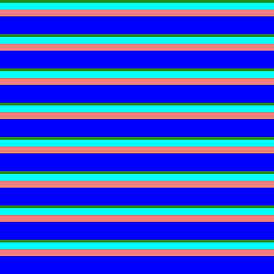 [ Thumbnail: Forest Green, Aqua, Light Coral, and Blue Colored Striped/Lined Pattern Duvet Cover ]