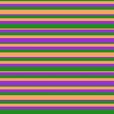 [ Thumbnail: Forest Green, Brown, and Dark Orchid Colored Lines Pattern Poster ]