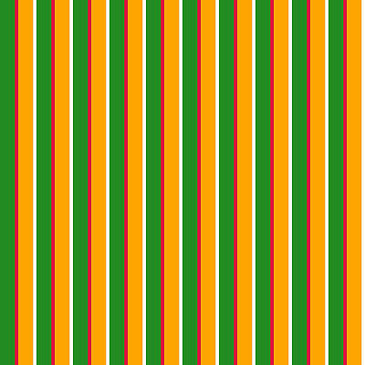 [ Thumbnail: Forest Green, Crimson, Orange, and White Colored Lines Pattern Art Print ]