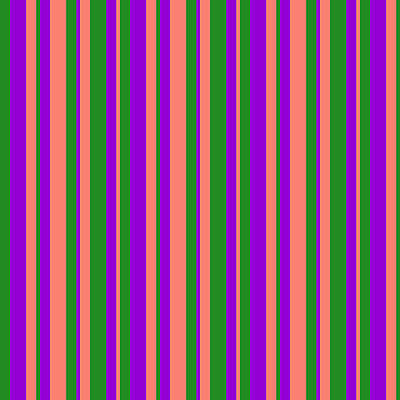 [ Thumbnail: Forest Green, Dark Violet, and Salmon Colored Stripes/Lines Pattern Acrylic Print ]