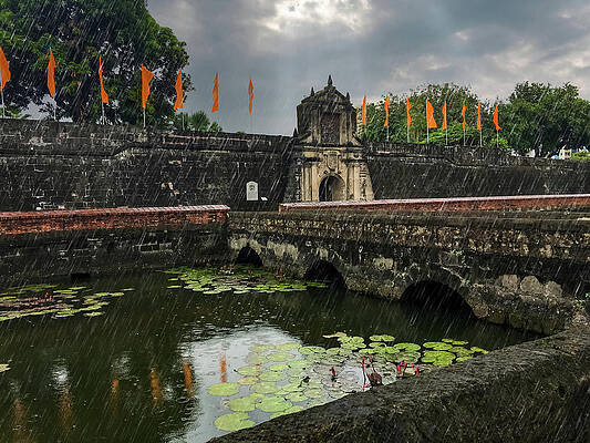Wall Art - Photograph - Fort Santiago in the rain, Manila Philippines by Christine Ley