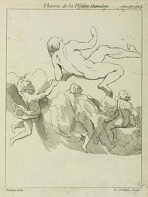 Wall Art - Painting - Four Figures In Floating Positions Three Amidst Clouds by Peter Paul Rubens