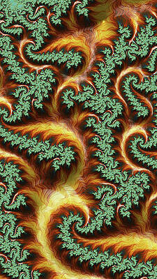 Wall Art - Digital Art - Fractal Lava Flow with Islands  by Shelli Fitzpatrick