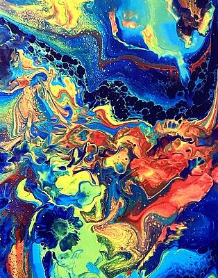 Wall Art - Painting - Fractured Gravity of Color by Megan Hale