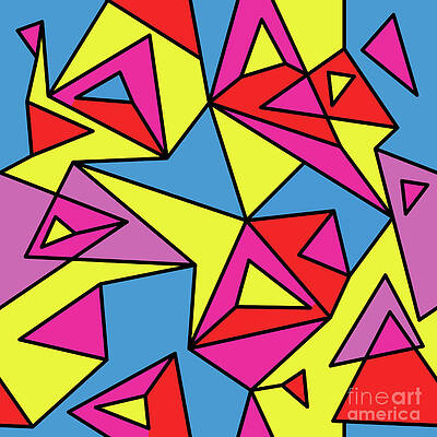 Fragment of geometric cubism, Abstract seamless pattern 1.2. by Mystica Link