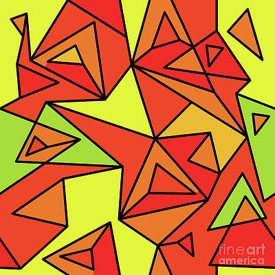Fragment of geometric cubism, Abstract seamless pattern 3.2. by Mystica Link