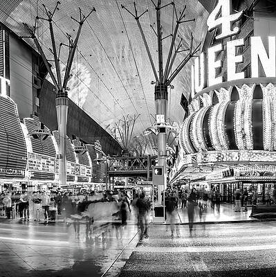 Wall Art - Photograph - Fremont Street Experience BW Triptych_2 by Az Jackson