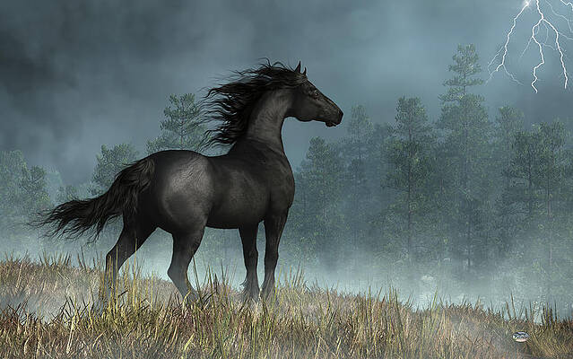 Friesian Horse and Approaching Storm by Daniel Eskridge Friesian Horse and Approaching Storm by Daniel Eskridge