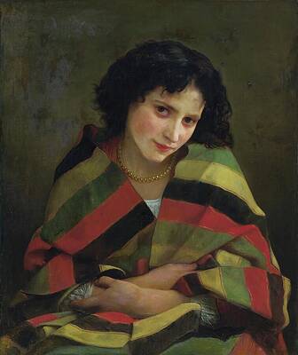 Wall Art - Mixed Media - Frileuse 1872 by William-Adolphe Bouguereau