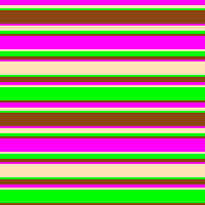 [ Thumbnail: Fuchsia, Beige, Lime, and Brown Colored Striped Pattern Shower Curtain ]