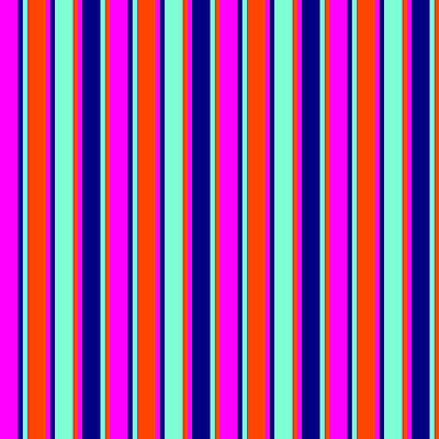 [ Thumbnail: Fuchsia, Blue, Aquamarine, and Red Colored Lines/Stripes Pattern Art Print ]