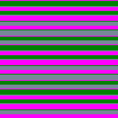 [ Thumbnail: Fuchsia, Green, and Light Slate Gray Colored Lined Pattern Acrylic Print ]