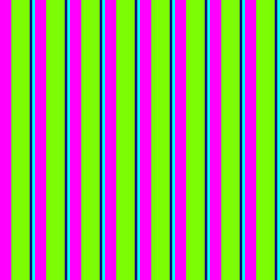 [ Thumbnail: Fuchsia, Green, Midnight Blue, and Aqua Colored Stripes Pattern Framed Print ]