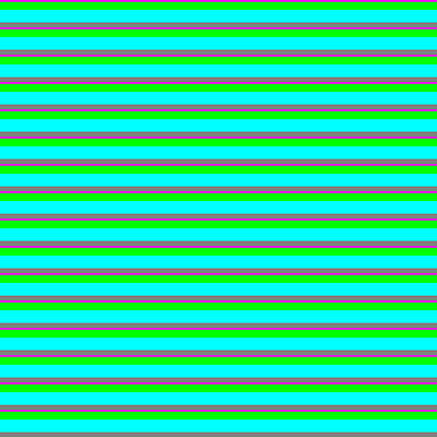 [ Thumbnail: Fuchsia, Lime, Aqua, and Grey Colored Striped Pattern Acrylic Print ]