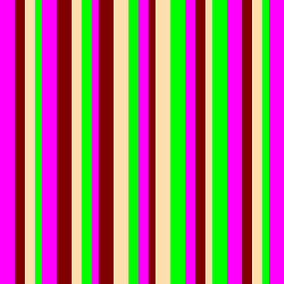 [ Thumbnail: Fuchsia, Maroon, Tan, and Lime Colored Striped Pattern Framed Print ]