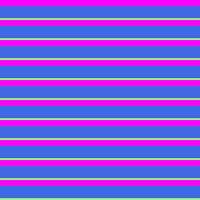 [ Thumbnail: Fuchsia, Royal Blue, and Green Colored Pattern of Stripes Shower Curtain ]