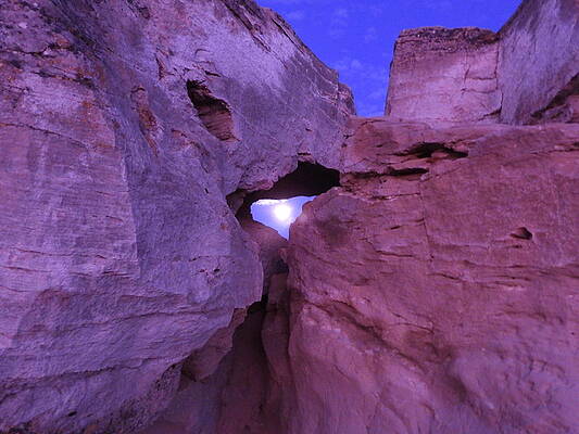 Sky Wall Art featuring the photograph Full Moon Through The Rocks by Amanda R Wright