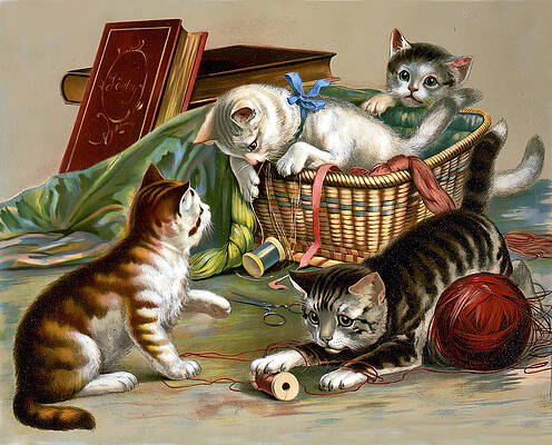 Original Oil Portrait Painting NORWEGIAN FOREST CAT Feline Kitten Artist Signed Artwork Art Brown Mackerel Tabby and White
