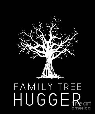 Wall Art - Drawing - Funny Genealogy Family Tree Hugger by Noirty Designs