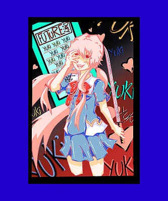 3755 Anime Future Diary Mirai Nikki Gasai Yuno wall Poster Scroll