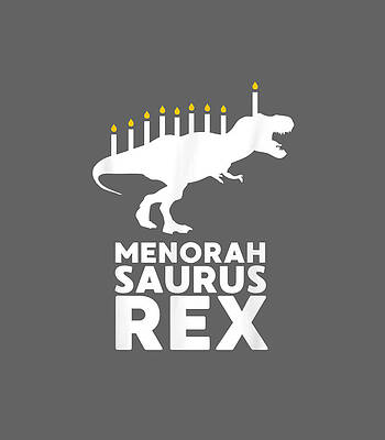 Funny Hanukkah Dinosaur Tyrannosaurus Rex Menorah by Noh9Rohai