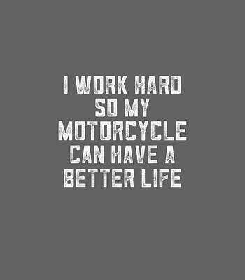 Funny Motorcycle For Men Motorcycle Lovers by Black