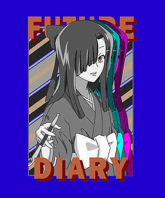 Gift Yuno Gasai Future Diary Mirai Nikki Monochrome Rgb Glitch Design Anime  Digital Art by Douxie Grimo - Pixels