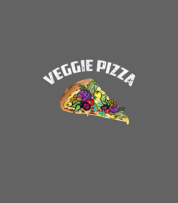Funny Vegan Vegetarian Veggie Pizza Slice by Wojciech4Ellie