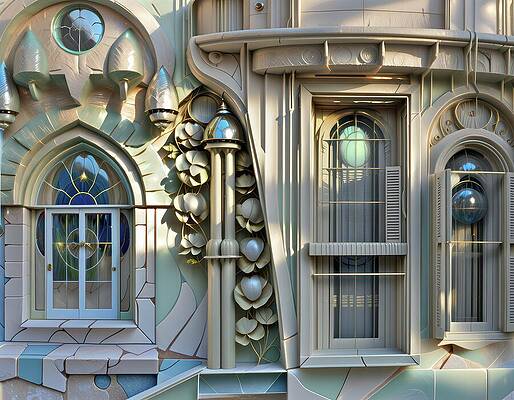 Wall Art - Digital Art - Future Architecture - Apartment Windows by Eris And AI