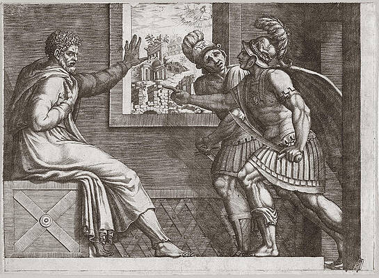 Gaius Marius in prison Print by Giorgio Ghisi