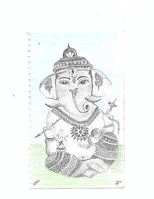 Other | Ganesh Ji And Trishul Drawing | Freeup-saigonsouth.com.vn