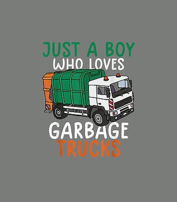  Digital Art - Garbage Truck For Toddler Boys Garbage Truck Kids by Deane Louisa