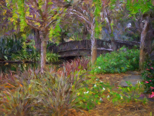 Wall Art - Painting - Garden Bridge by Trask Ferrero