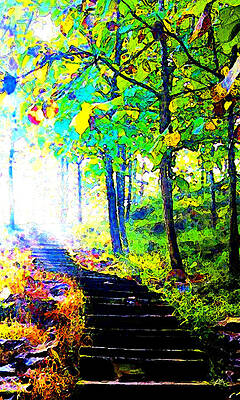 Garden Stairway Abstract by Linda Mears Garden Stairway Abstract by Linda Mears