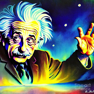 Geek portrait of Albert Einstein - Unique Artwork for Science and Math Lovers by El Loco Mus