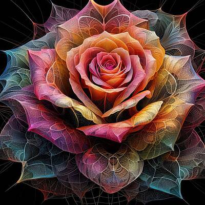 Wall Art - Digital Art - Geometric Blossom by Bill And Linda Tiepelman