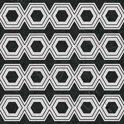 Wall Art - Digital Art - Geometric Hexagon Pattern - Stone by Studio Grafiikka