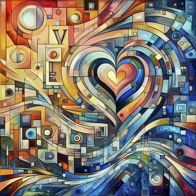 Wall Art - Digital Art - Geometry of Love Patterns in Motion LV1045 by Don Northup